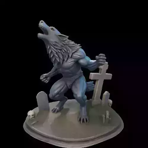 2179COLORFUL Werewolf Howling  3D Model  magic