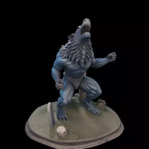 2179COLORFUL Werewolf Howling 3D Model magic 3D print model_25