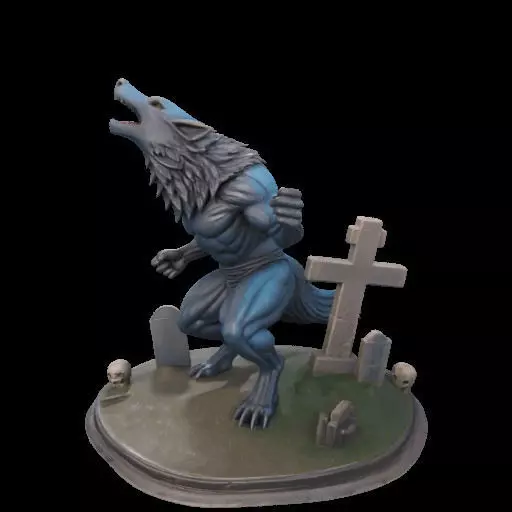 2179COLORFUL Werewolf Howling 3D Model magic 3D print model_21