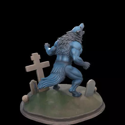 2179COLORFUL Werewolf Howling 3D Model magic 3D print model_7