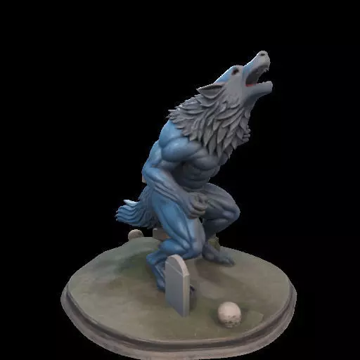 2179COLORFUL Werewolf Howling 3D Model magic 3D print model_28