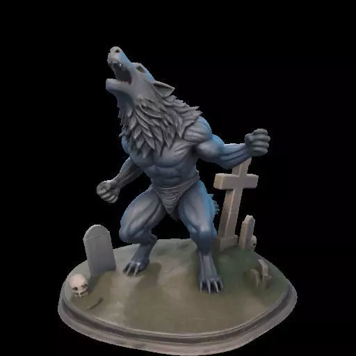 2179COLORFUL Werewolf Howling 3D Model magic 3D print model_1