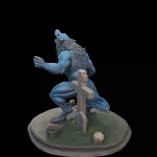 2179COLORFUL Werewolf Howling 3D Model magic 3D print model_15