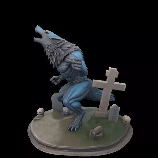 2179COLORFUL Werewolf Howling 3D Model magic 3D print model_20