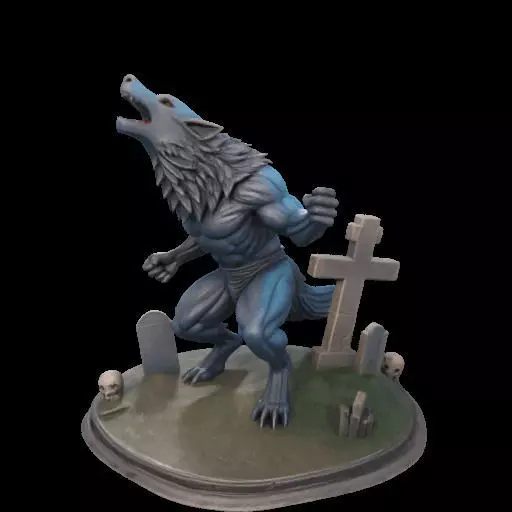 2179COLORFUL Werewolf Howling 3D Model magic 3D print model_22