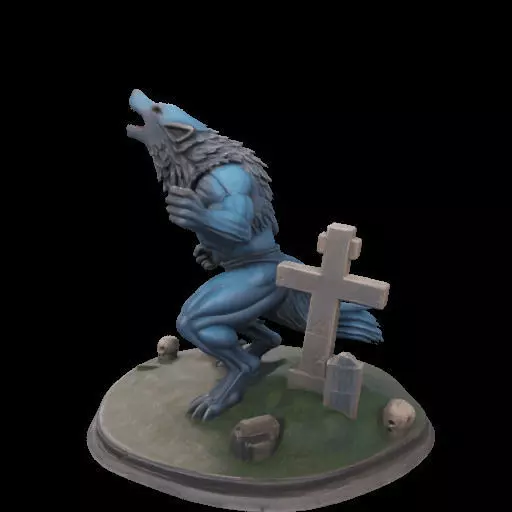 2179COLORFUL Werewolf Howling 3D Model magic 3D print model_18