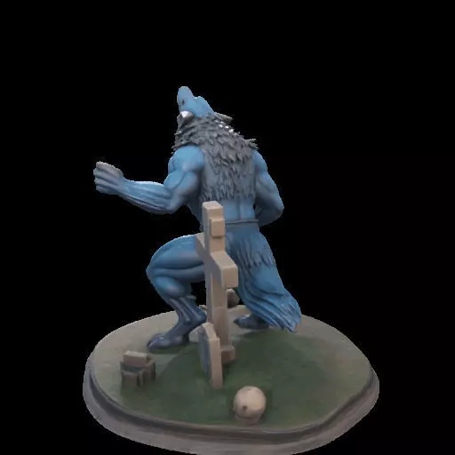 2179COLORFUL Werewolf Howling 3D Model magic 3D print model_14