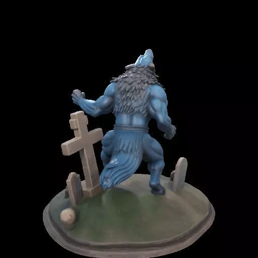 2179COLORFUL Werewolf Howling 3D Model magic 3D print model_9