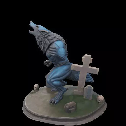 2179COLORFUL Werewolf Howling 3D Model magic 3D print model_19
