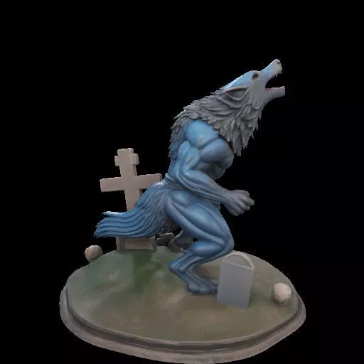 2179COLORFUL Werewolf Howling 3D Model magic 3D print model_3