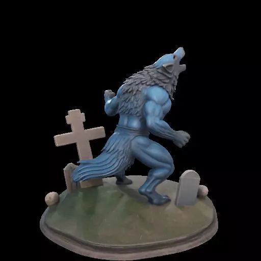 2179COLORFUL Werewolf Howling 3D Model magic 3D print model_6