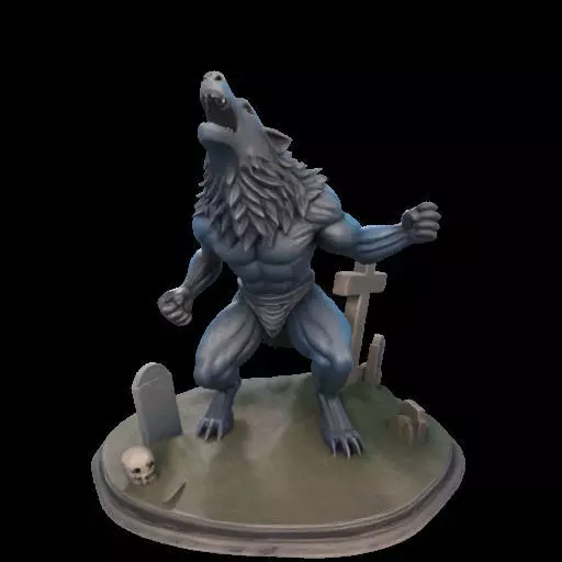 2179COLORFUL Werewolf Howling 3D Model magic 3D print model_12