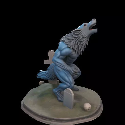 2179COLORFUL Werewolf Howling 3D Model magic 3D print model_29