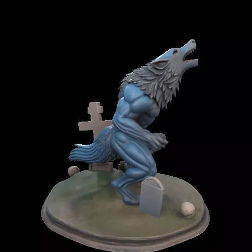 2179COLORFUL Werewolf Howling 3D Model magic 3D print model_2