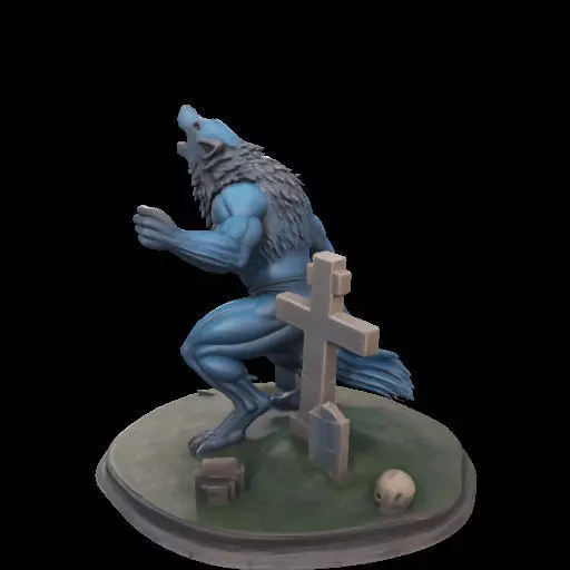 2179COLORFUL Werewolf Howling 3D Model magic 3D print model_16