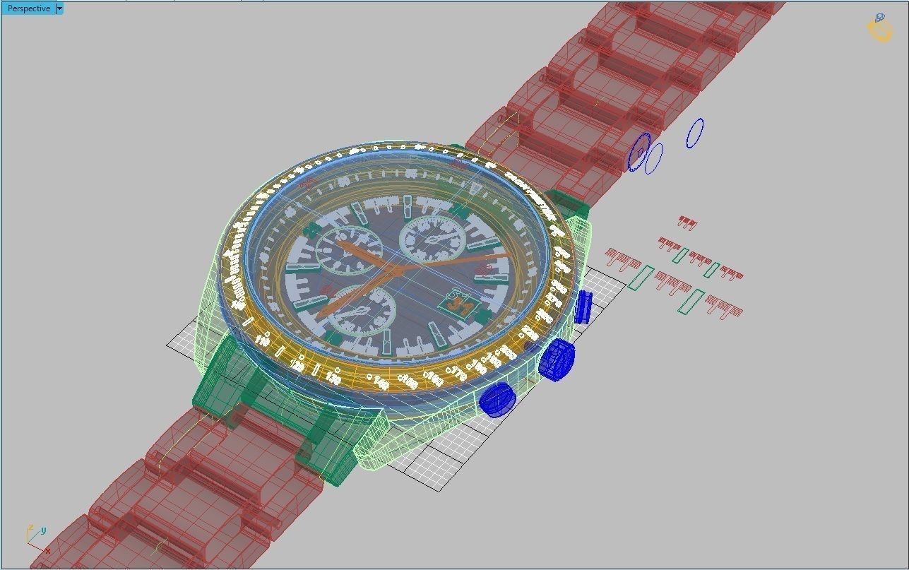 Gold Mens Watch 3D print model_1