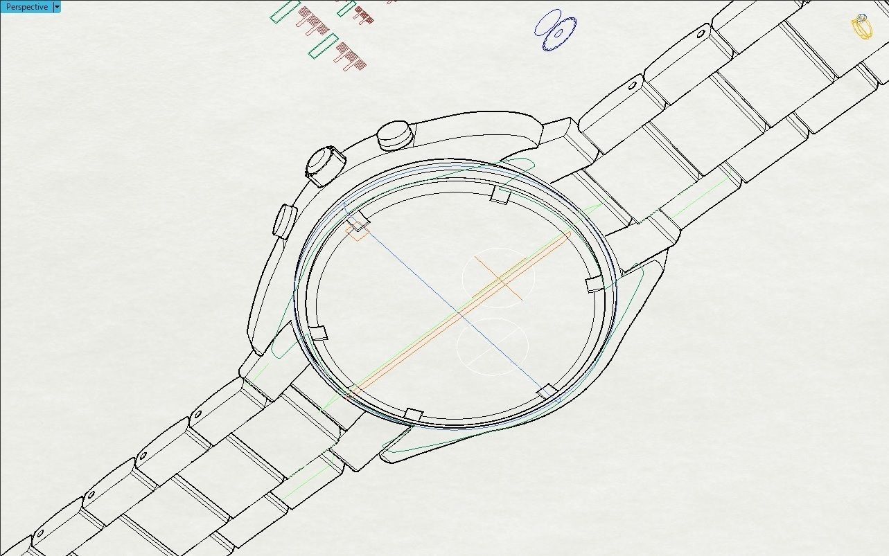 Gold Mens Watch 3D print model_2