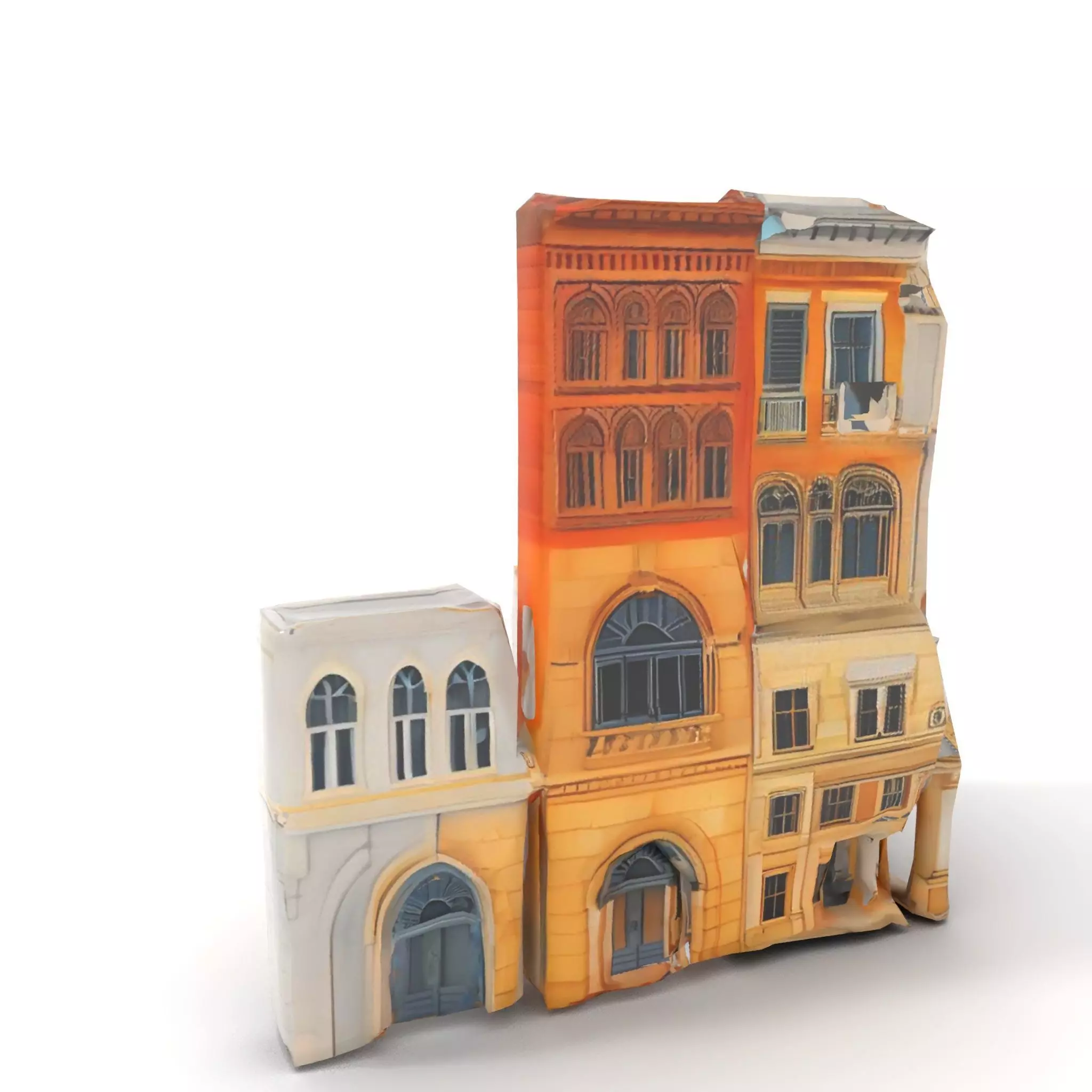 Elegant Architectural Facade model pack Low-poly 3D model_24