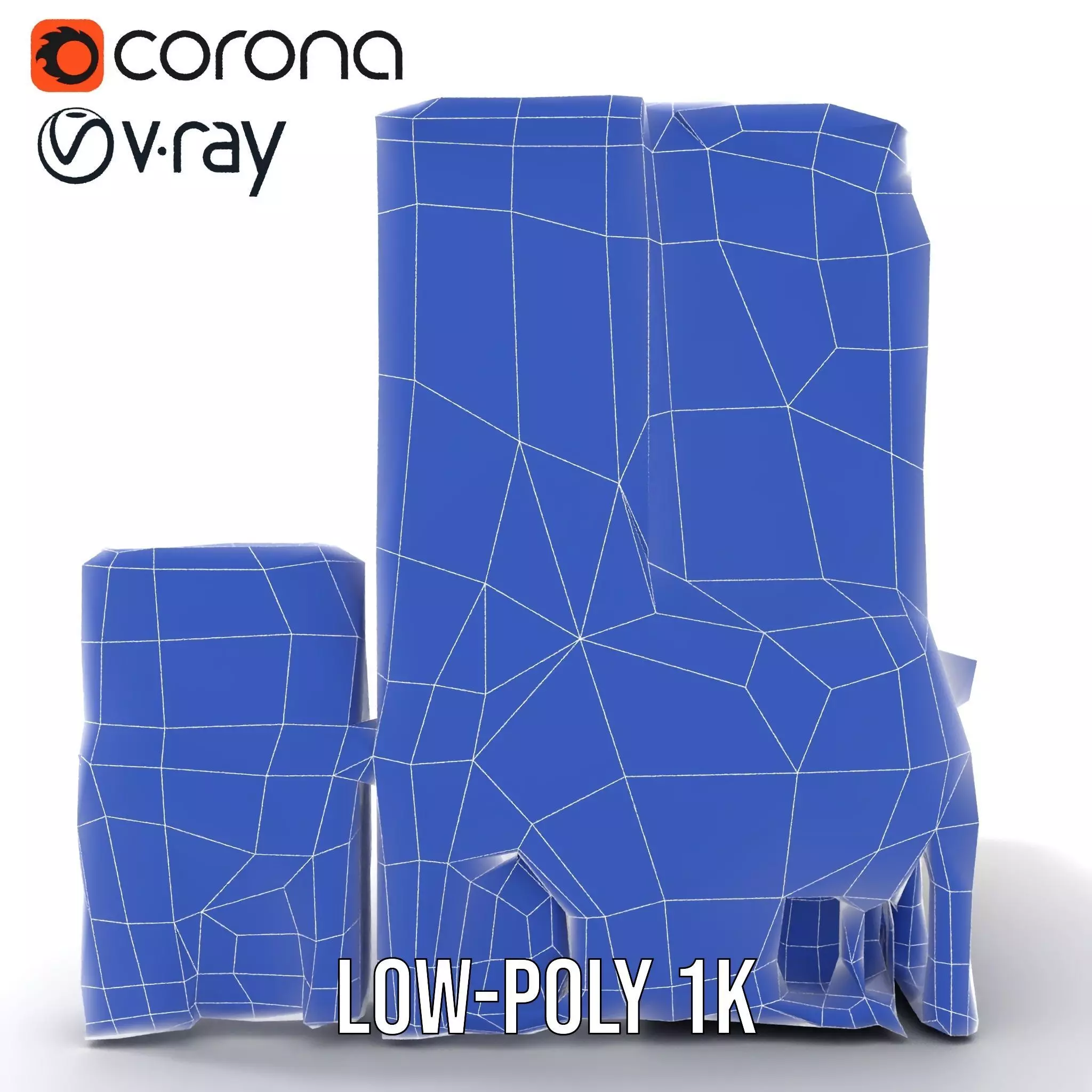 Elegant Architectural Facade model pack Low-poly 3D model_29