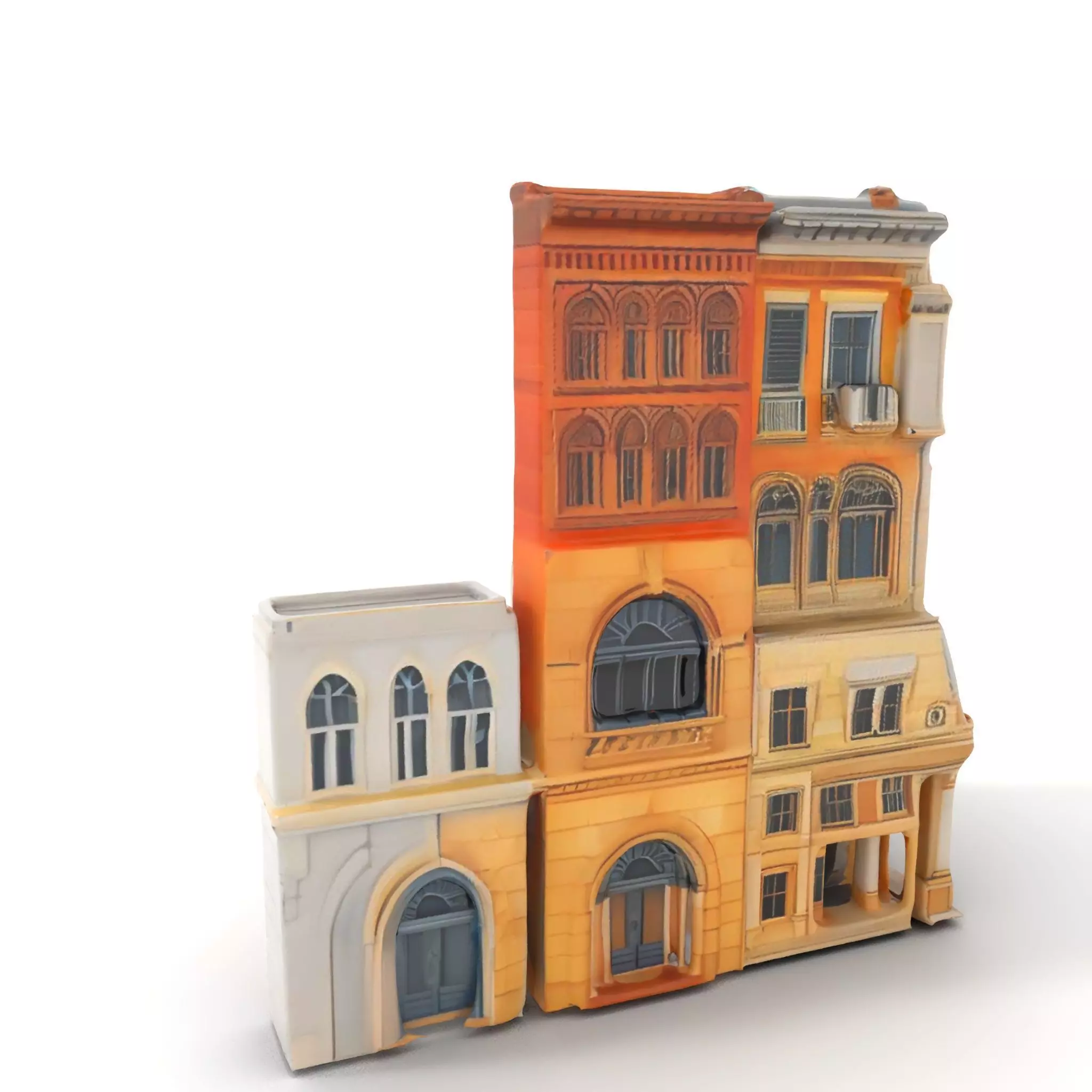 Elegant Architectural Facade model pack Low-poly 3D model_0