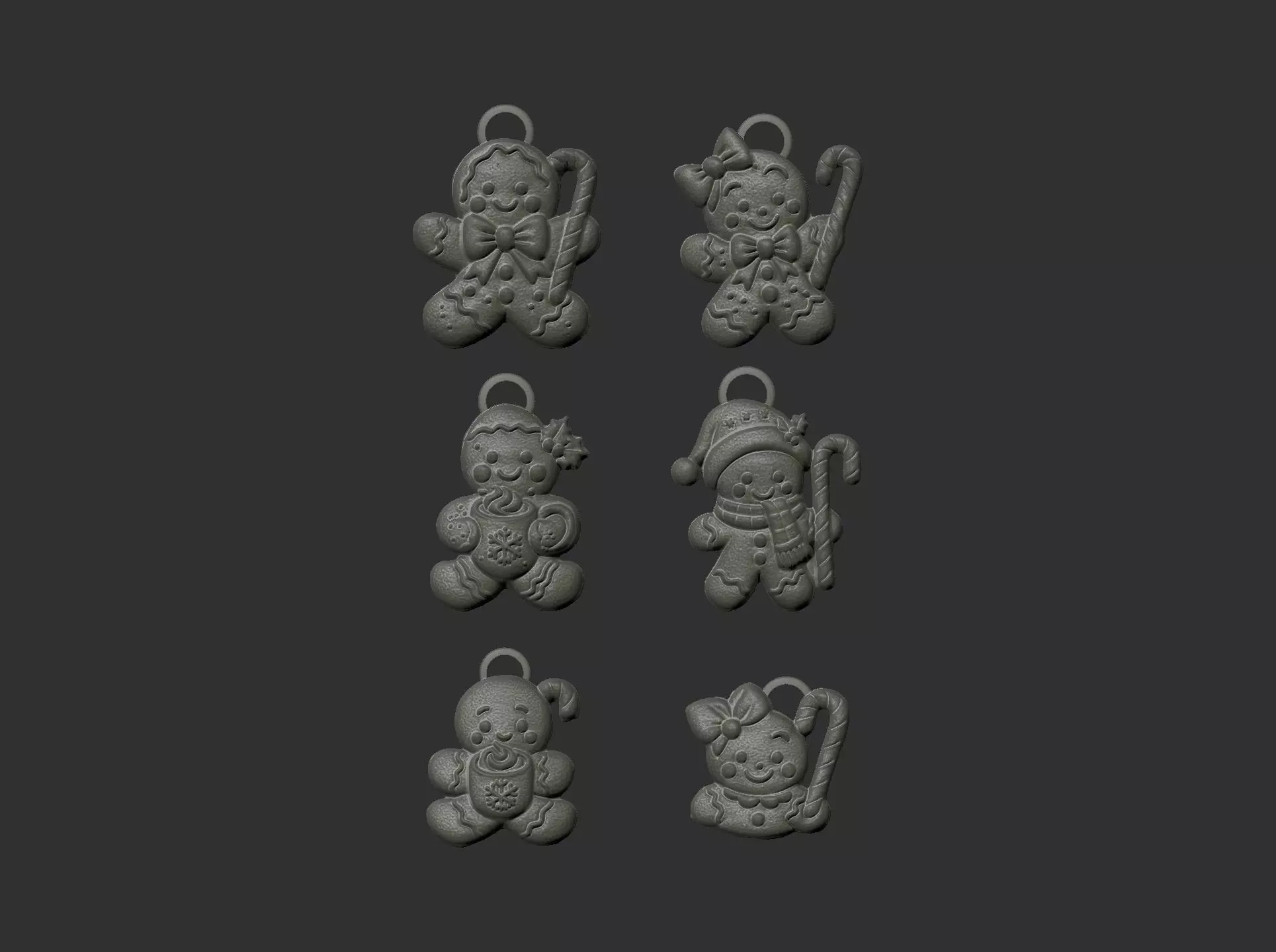 christmas cookie boy  keychain  decor 3D print model_25