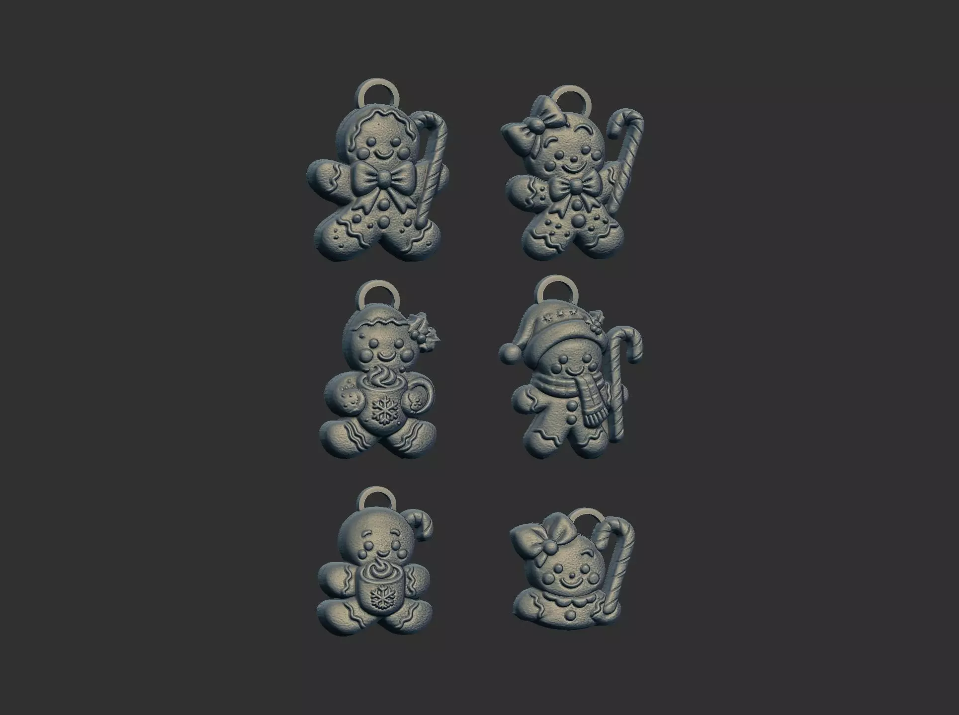 christmas cookie boy  keychain  decor 3D print model_9