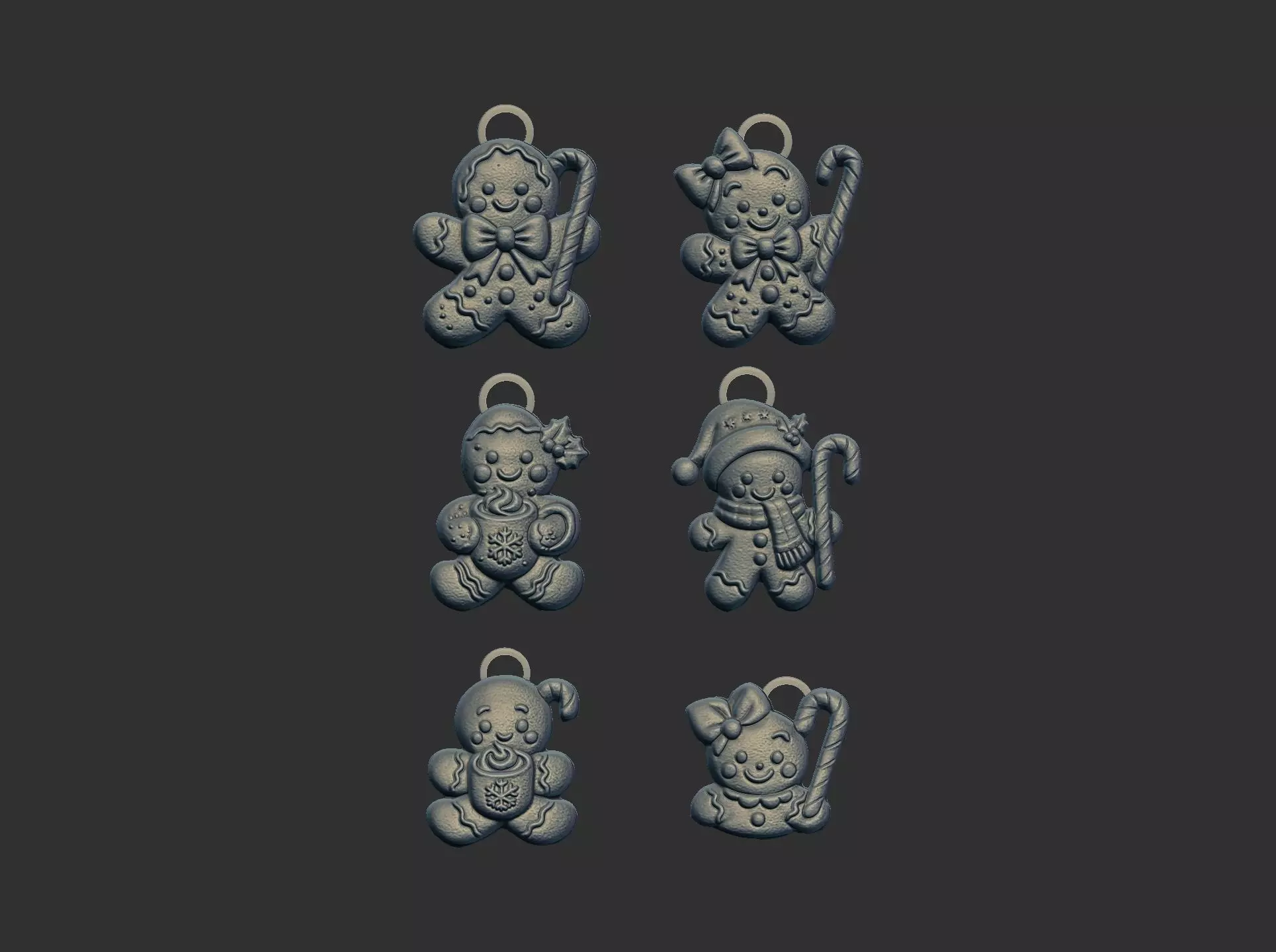 christmas cookie boy  keychain  decor 3D print model_0