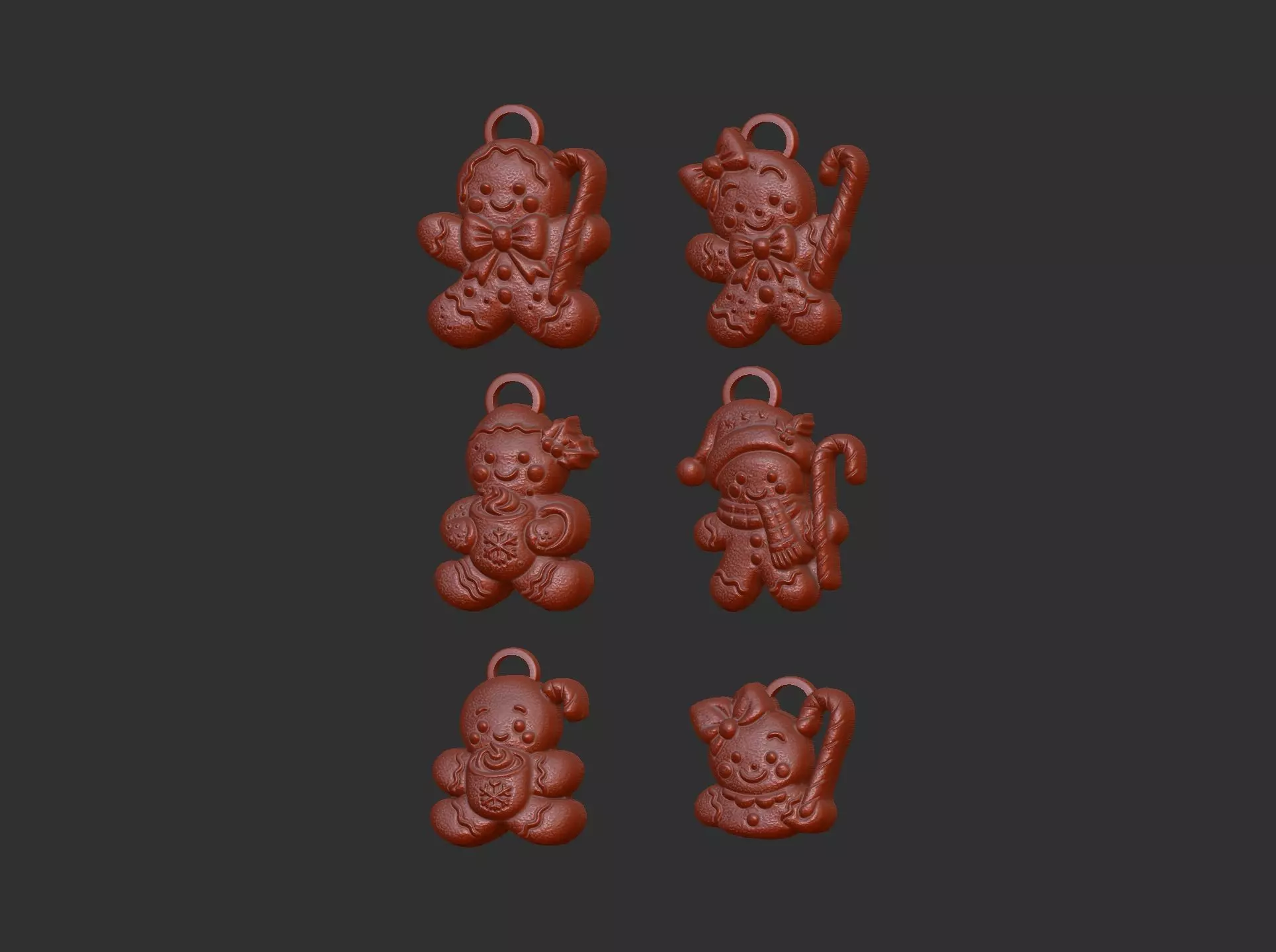 christmas cookie boy  keychain  decor 3D print model_12
