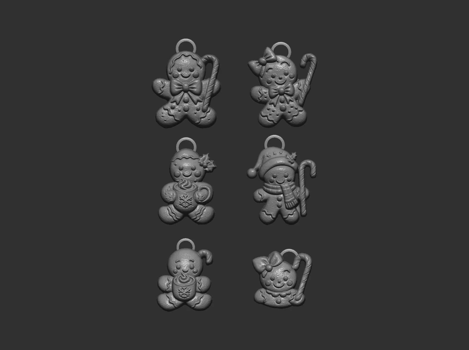 christmas cookie boy  keychain  decor 3D print model_24