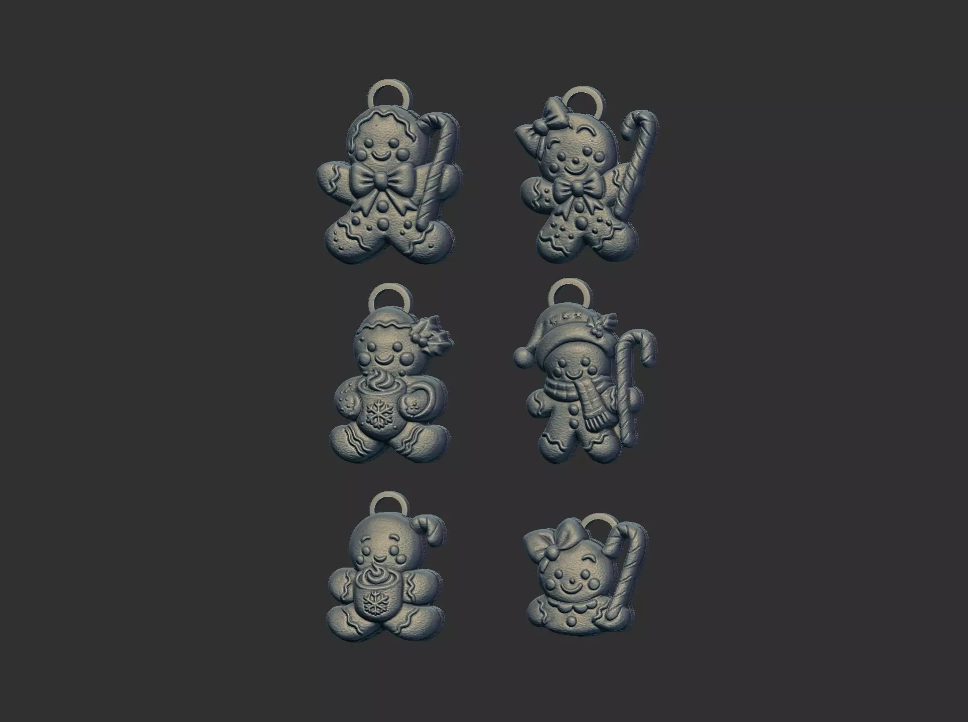 christmas cookie boy  keychain  decor 3D print model_13