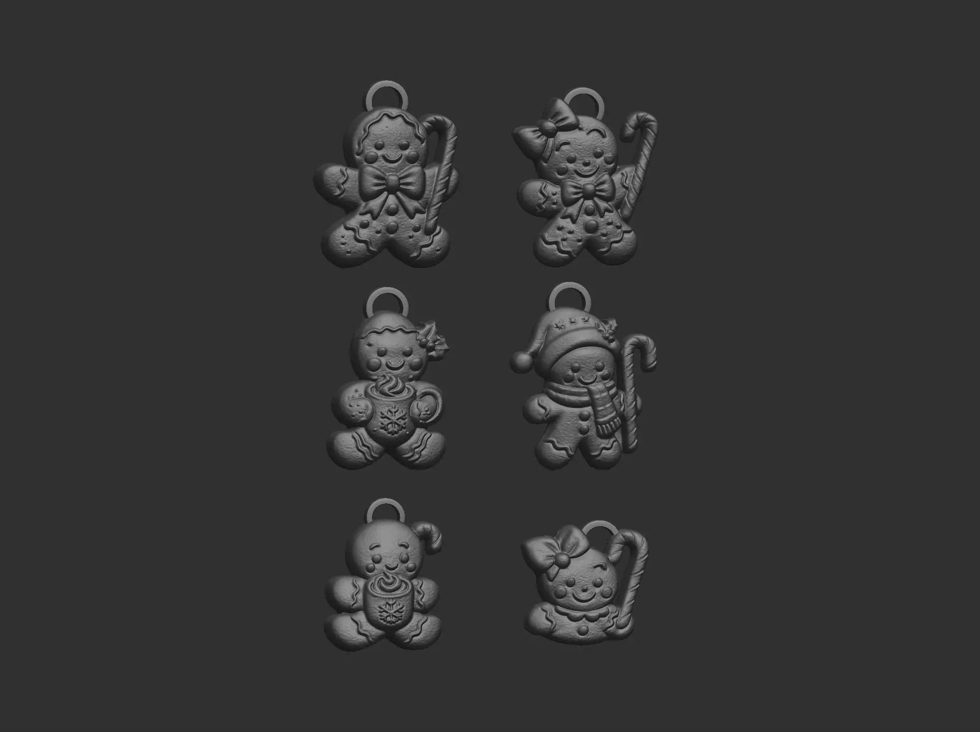 christmas cookie boy  keychain  decor 3D print model_5