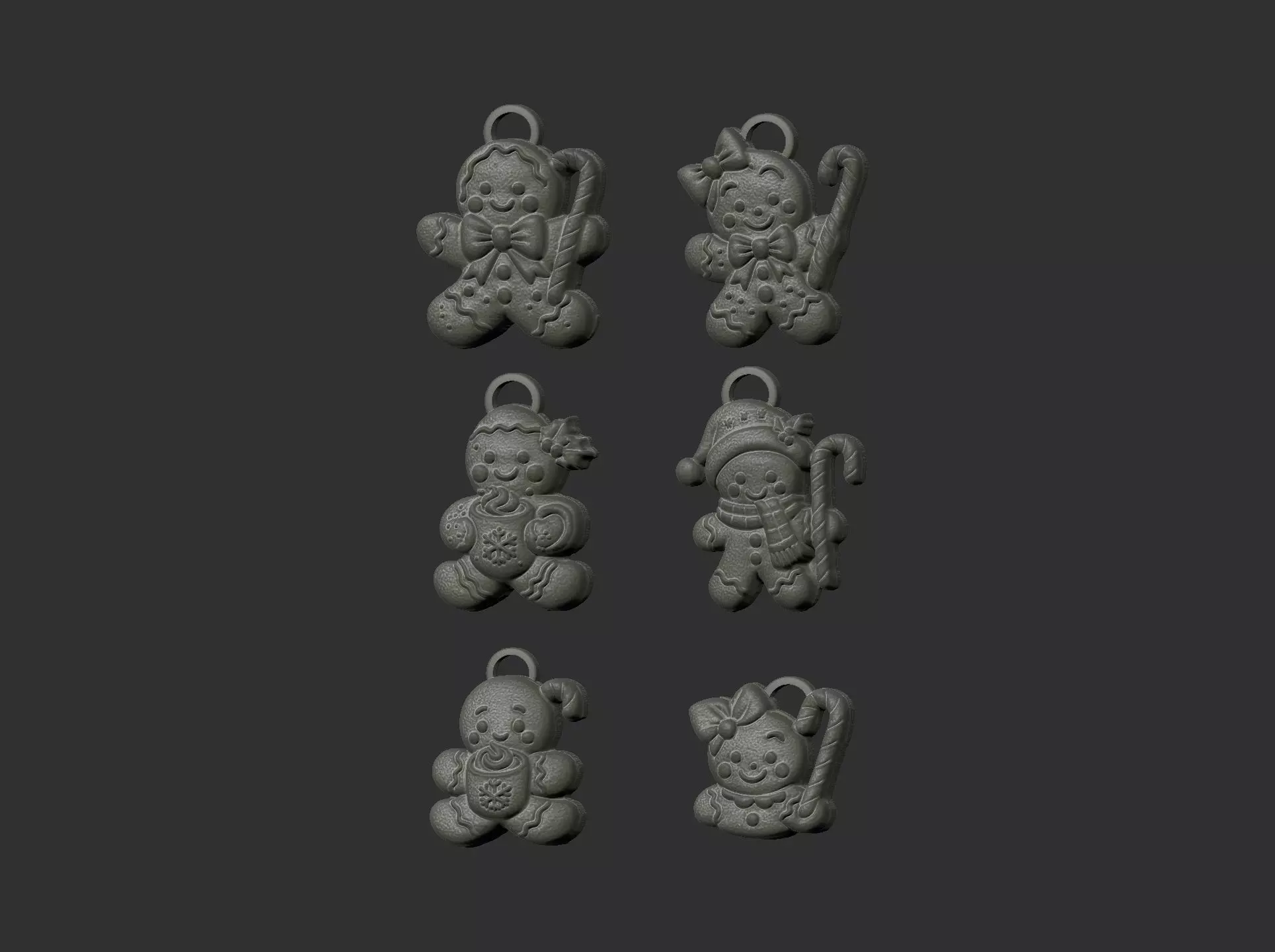 christmas cookie boy  keychain  decor 3D print model_15