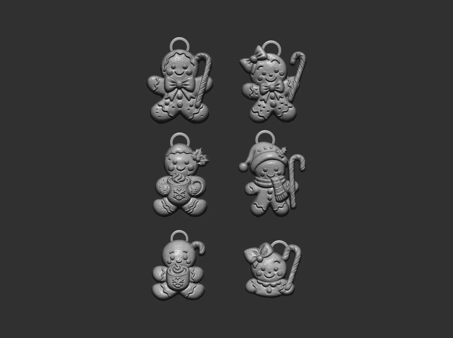 christmas cookie boy  keychain  decor 3D print model_21