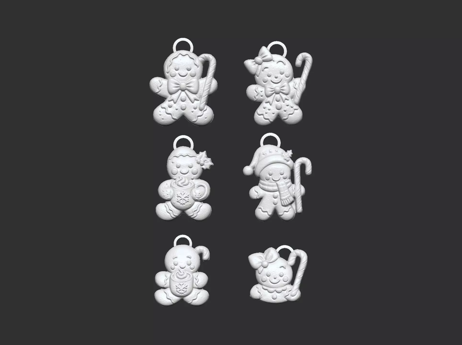 christmas cookie boy  keychain  decor 3D print model_20