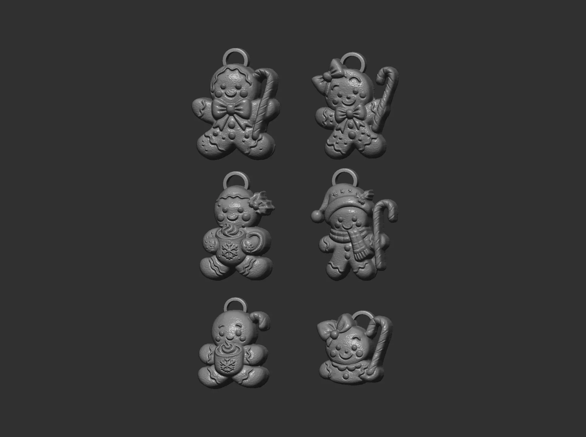 christmas cookie boy  keychain  decor 3D print model_16
