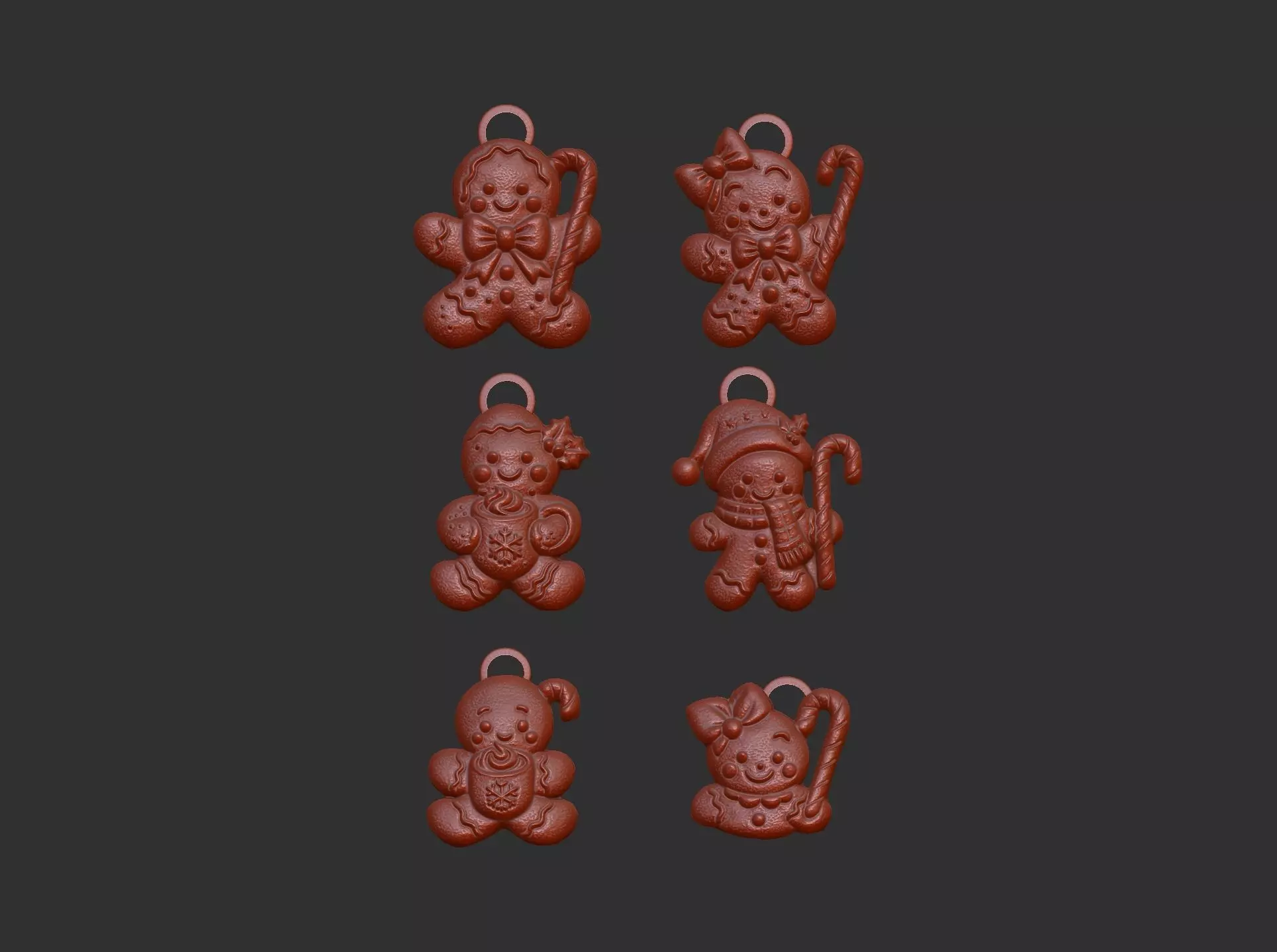 christmas cookie boy  keychain  decor 3D print model_27