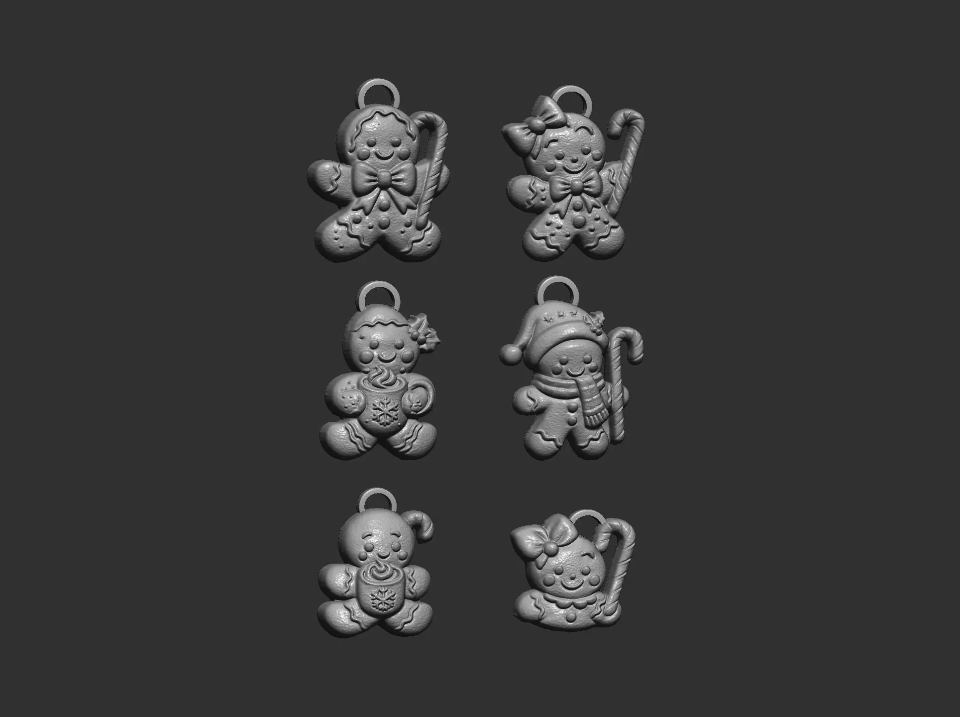 christmas cookie boy  keychain  decor 3D print model_4