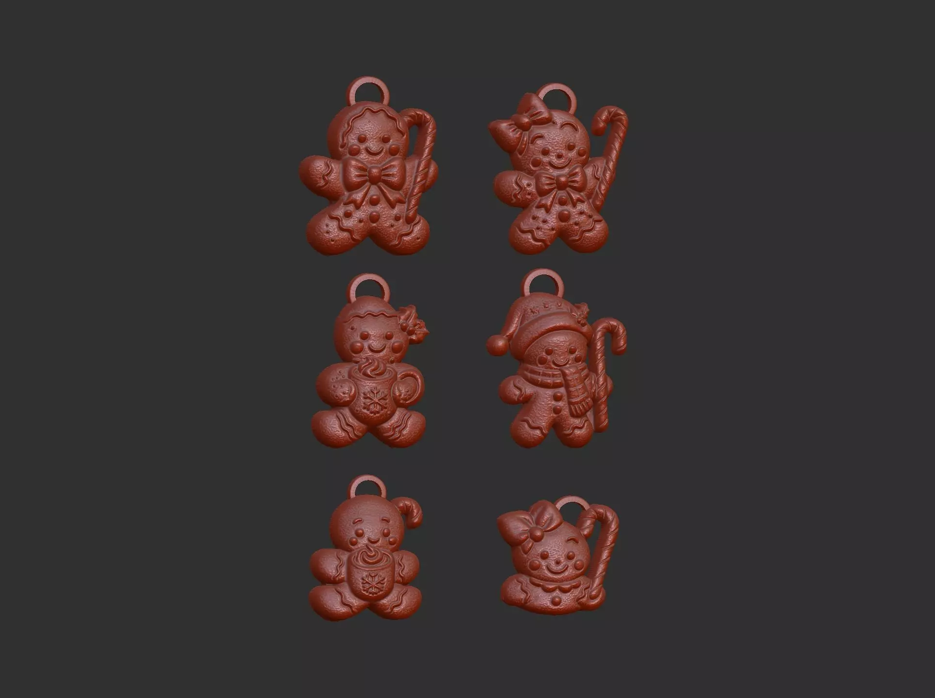 christmas cookie boy  keychain  decor 3D print model_10