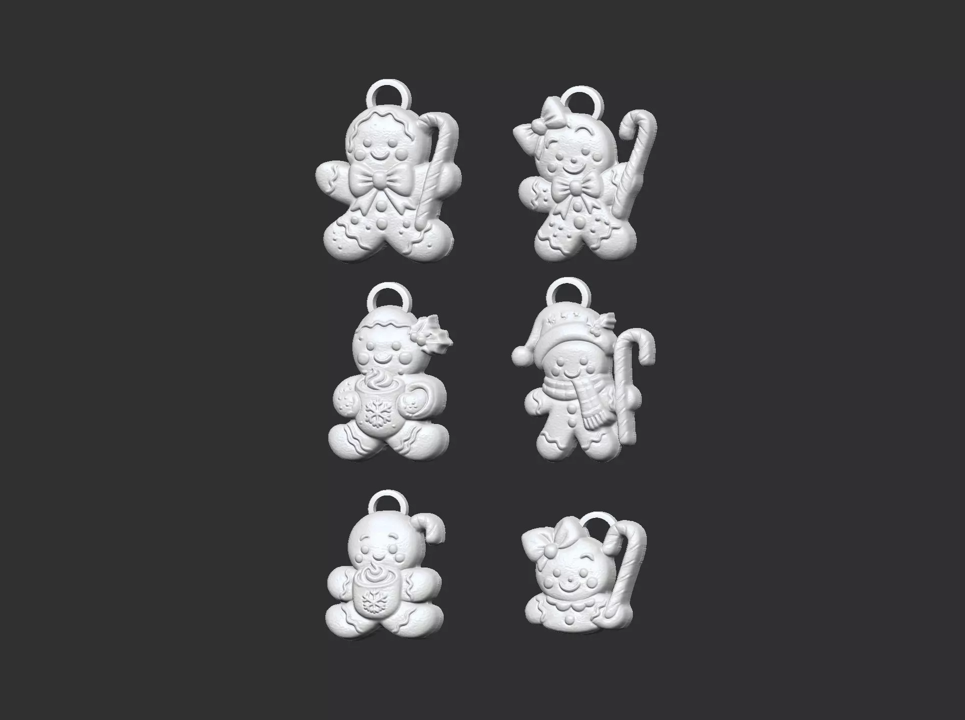 christmas cookie boy  keychain  decor 3D print model_19