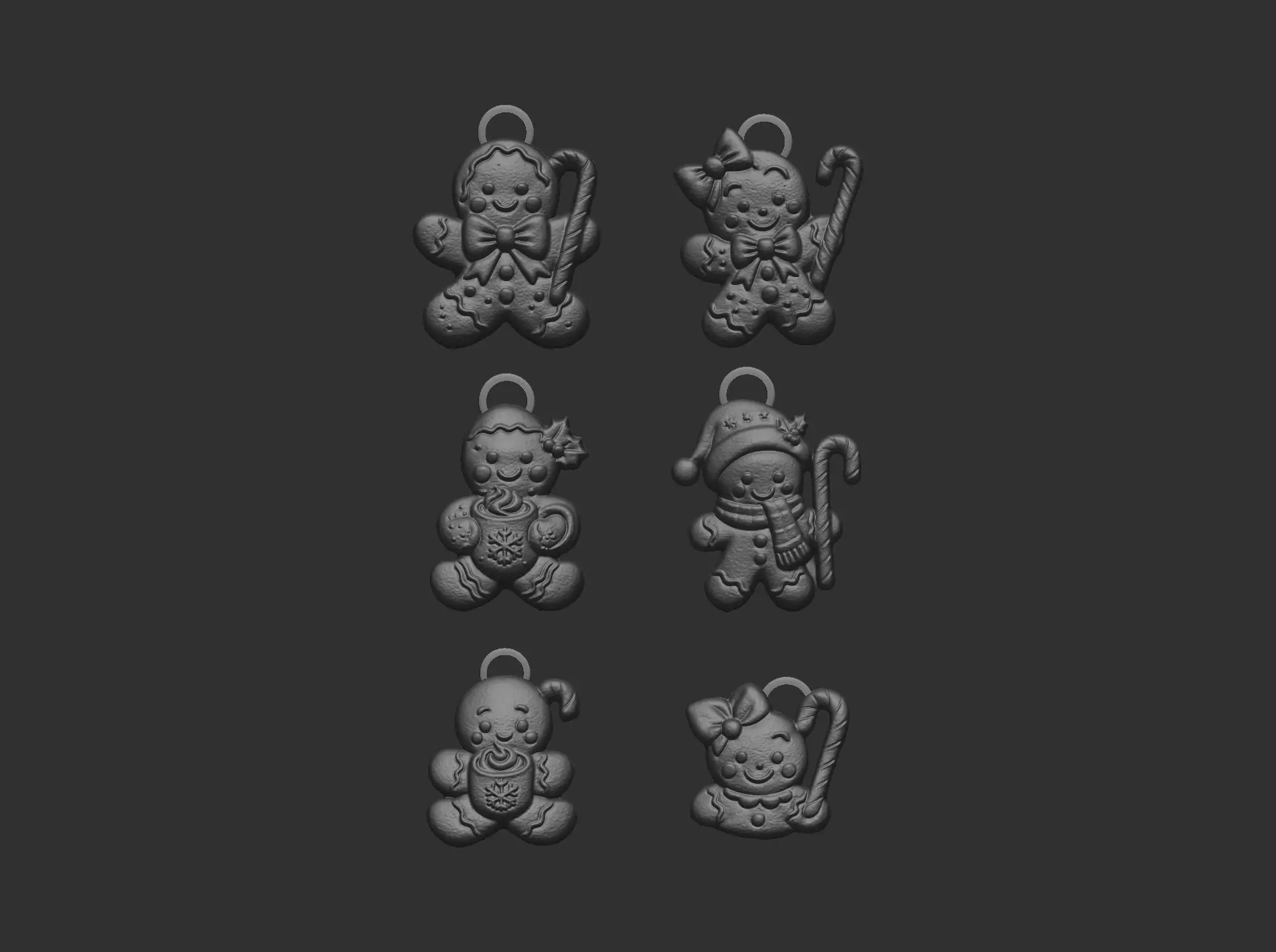 christmas cookie boy  keychain  decor 3D print model_23