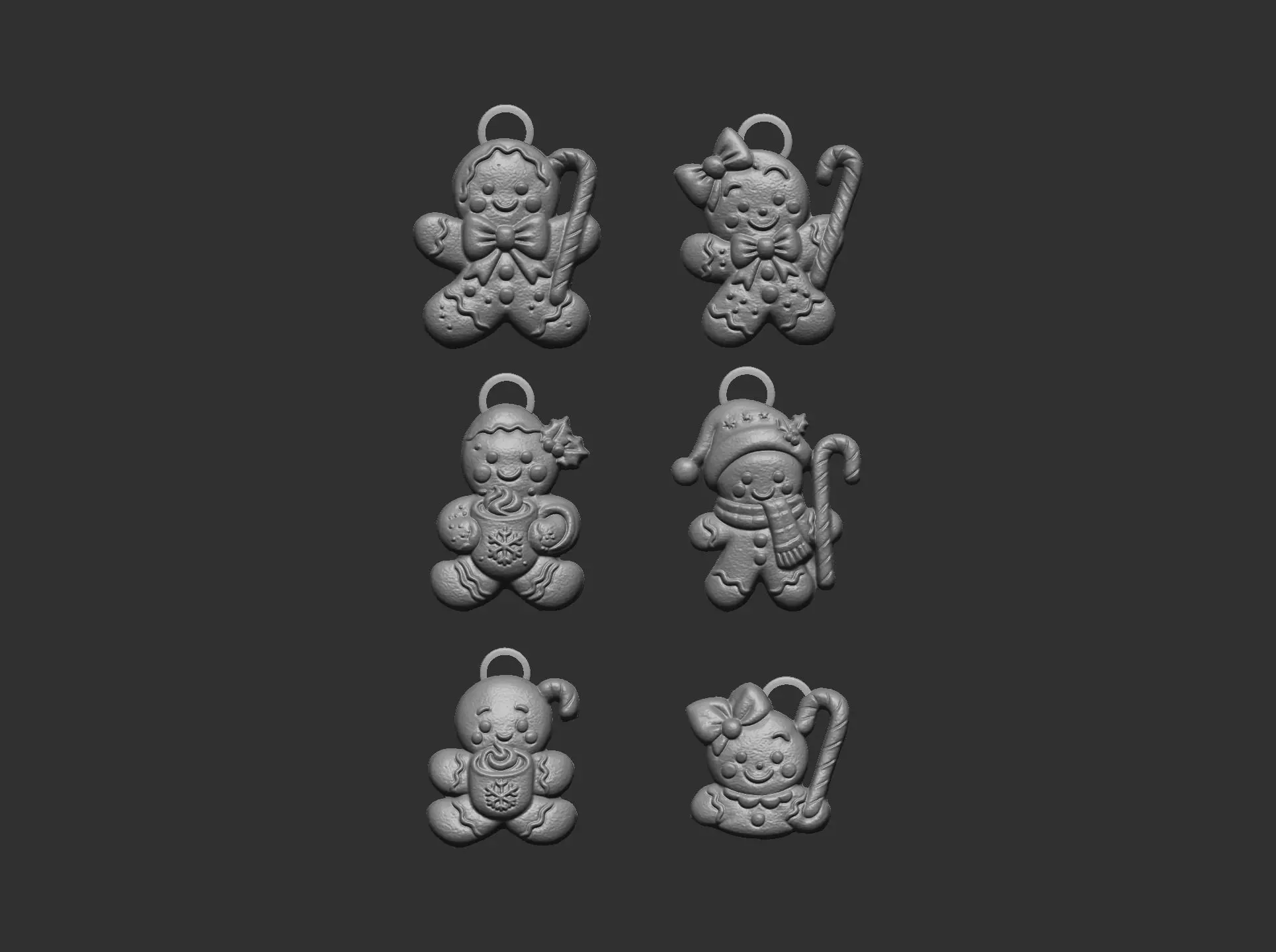christmas cookie boy  keychain  decor 3D print model_26