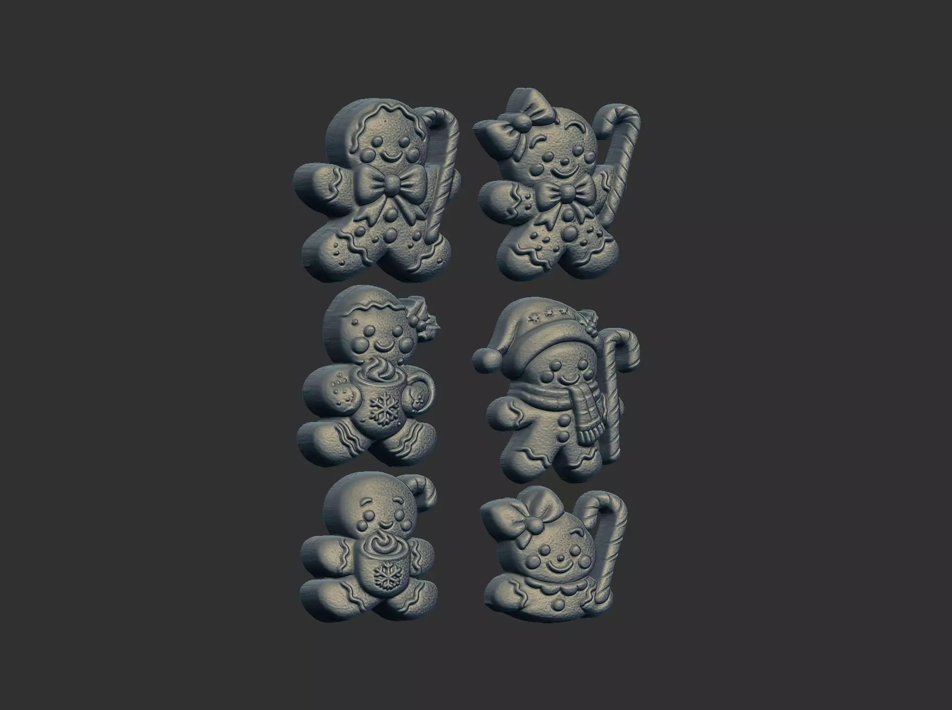 christmas cookie boy  keychain  decor 3D print model_28