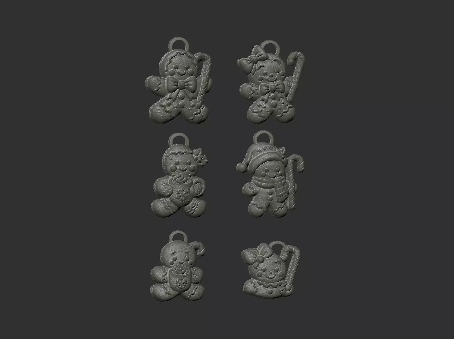 christmas cookie boy  keychain  decor 3D print model_7