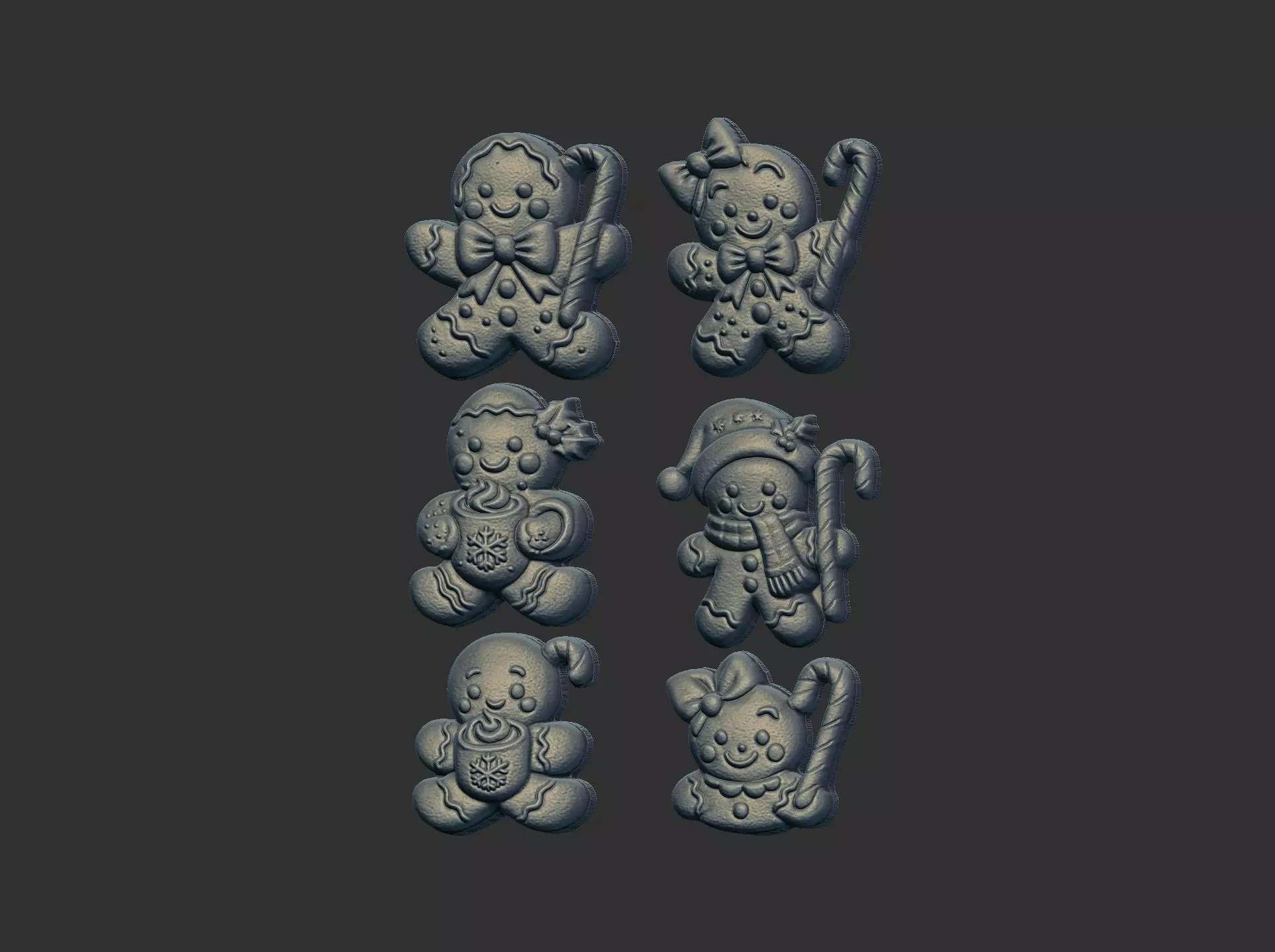 christmas cookie boy  keychain  decor 3D print model_31