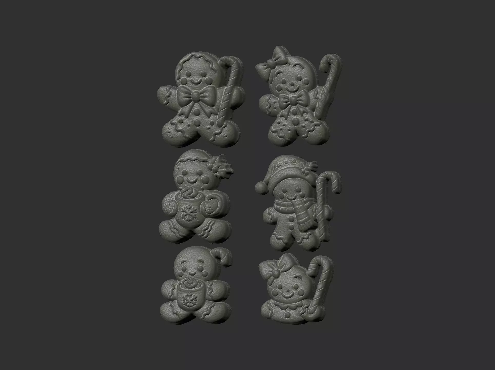 christmas cookie boy  keychain  decor 3D print model_32