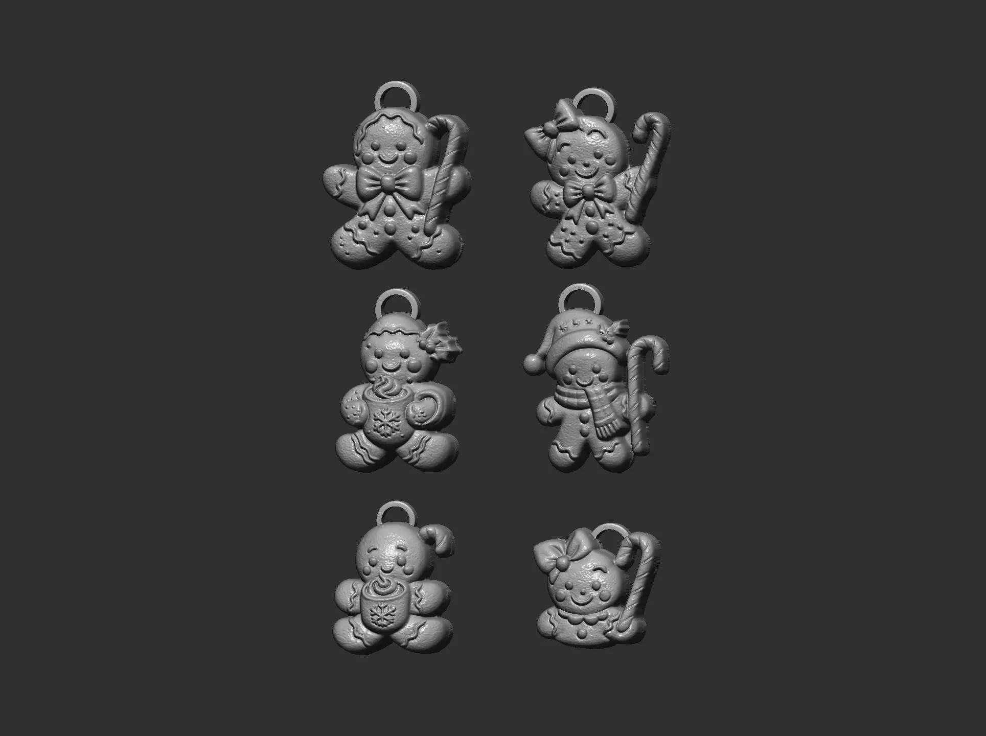 christmas cookie boy  keychain  decor 3D print model_18