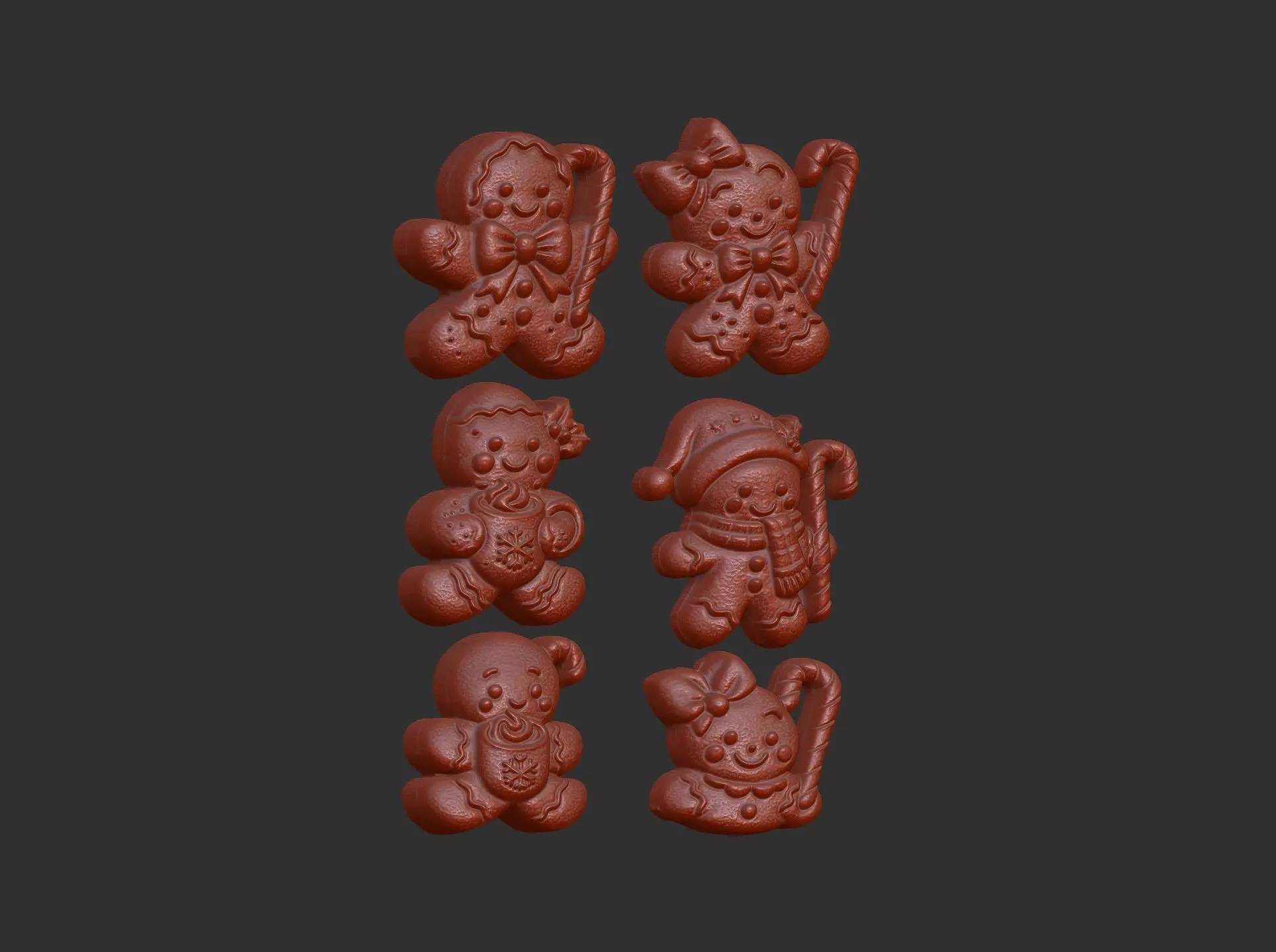 christmas cookie boy  keychain  decor 3D print model_29