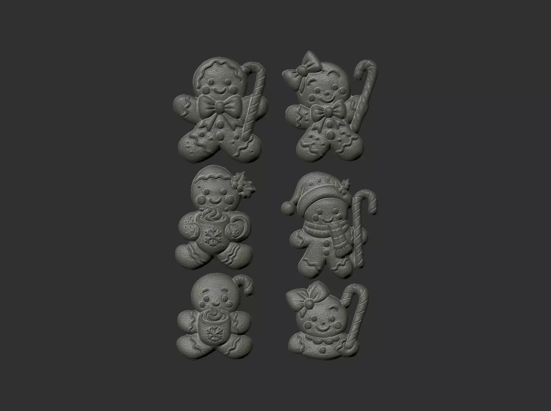 christmas cookie boy  keychain  decor 3D print model_33