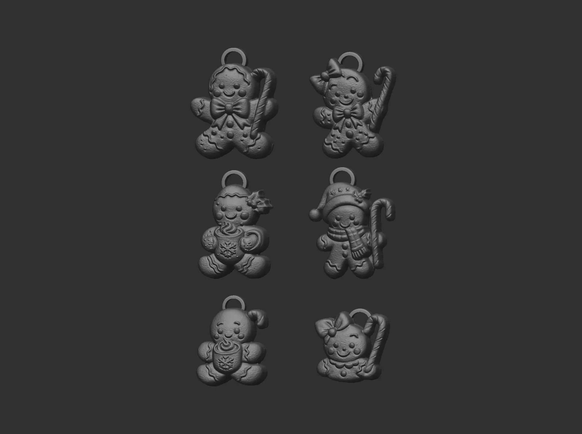 christmas cookie boy  keychain  decor 3D print model_17