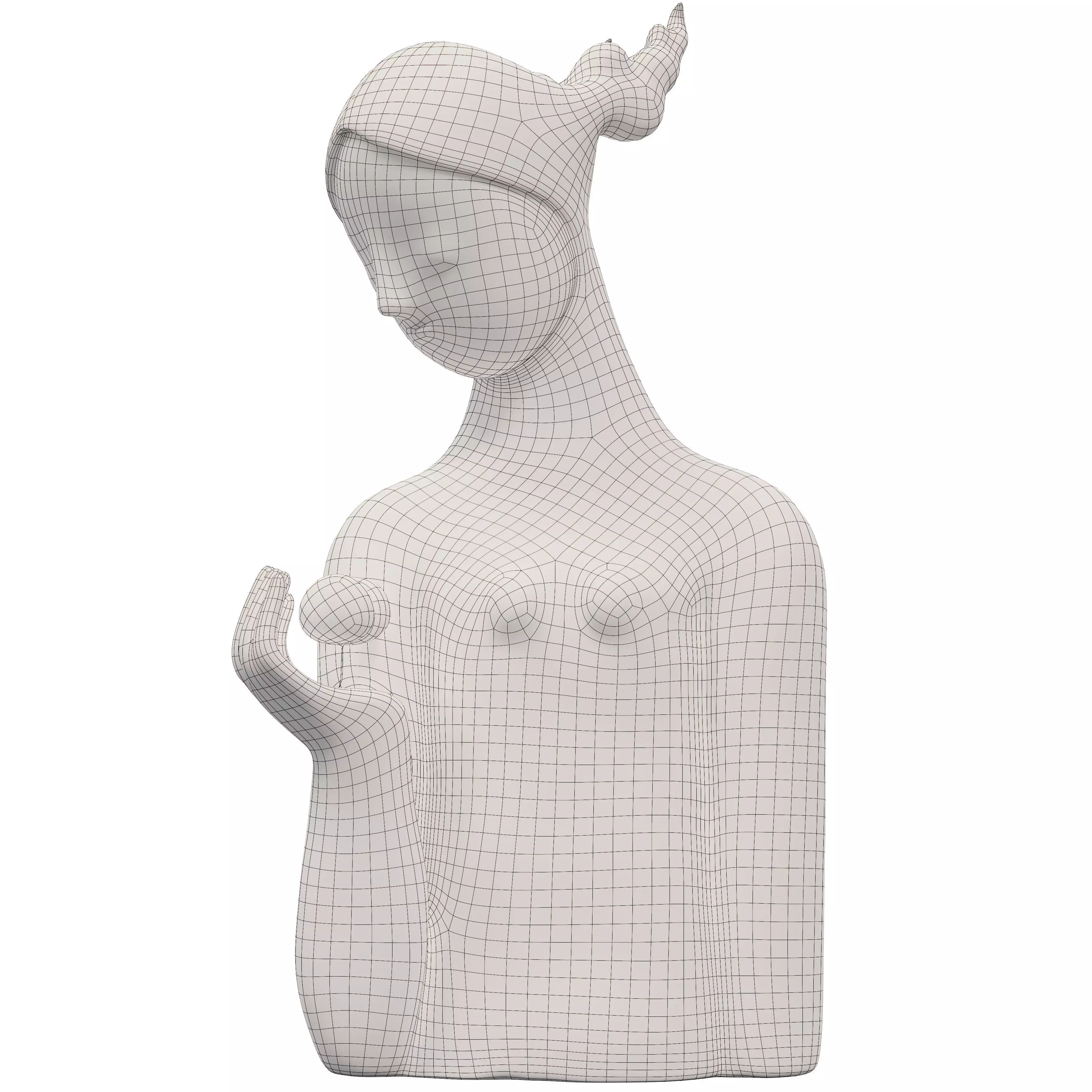 Antique Serene Offering Sculpture Low-poly 3D model_7